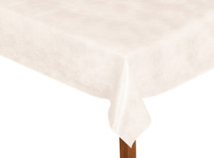 Luxury Leatherette square white tablecloth.