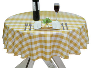 Gingham Mustard Square Tablecloth