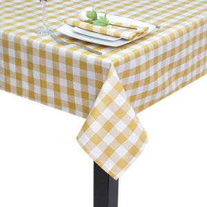 Mustard Gingham square tablecloth
