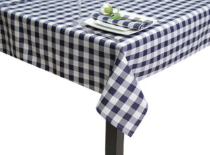 Navy Blue Gingham Square Tablecloth