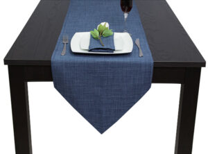 Hessian Linen Table Runner Navy Blue