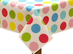 Mixed Large Polka Dot Square PVC Tablecloth