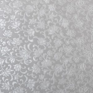 Silver Damask Round PVC Tablecloth