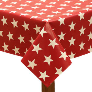 Red Stars Square PVC Tablecloth