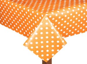 Orange Polka Dot Square PVC Tablecloth