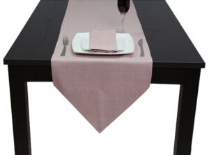 Hessian Linen Table Runner Pink