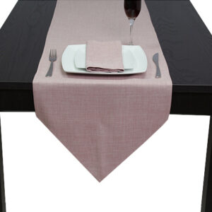 Hessian Linen Table Runner Pink