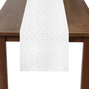 Polka Dot Table Runner White