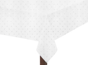 White Polka Dot Square Tablecloth
