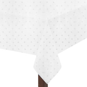 White Polka Dot Square Tablecloth