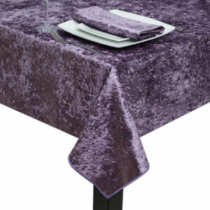 Purple Crushed Velvet Square Tablecloth