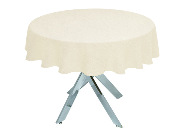Ivory Linen Union  Round Tablecloth