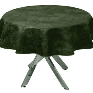 Luxury Leatherette Round Tablecloth Green
