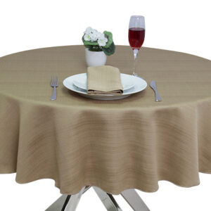Sandalwood Linen Union Round Tablecloth
