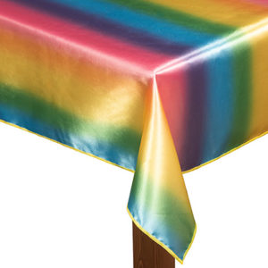Rainbow Taffeta Square Tablecloth