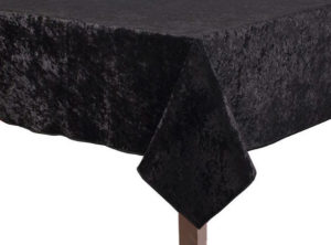 Black Crushed Velvet Square Tablecloth