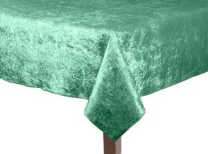 Forest Green Crushed Velvet Square Tablecloth