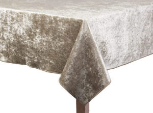 Sandalwood Crushed Velvet Square Tablecloth