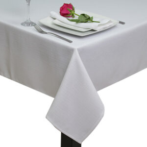 White Hessian Linen Square Tablecloth