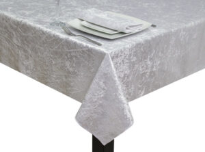 White Crushed Velvet Square Tablecloth
