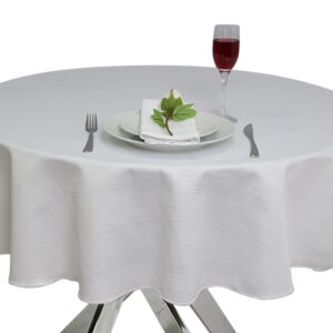 White Linen Union Round Tablecloth