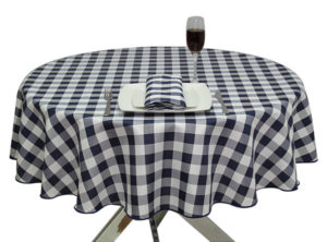 Gingham Navy Blue Square Tablecloth