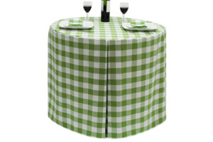 Fitted Round Large Gingham Lime-Green