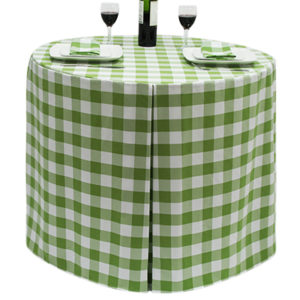 Fitted Round Large Gingham Lime-Green