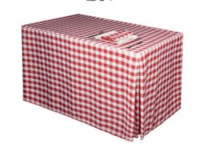 Red Gingham Fitted Tablecloth