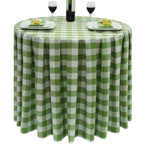 Pleated Round Large Gingham Lime-Green.