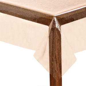 Clear Glitter Square PVC Tablecloth