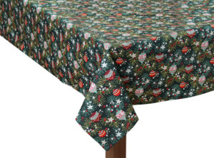 Bottle Green Christmas Bauble round tablecloth