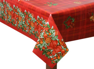 PVC Christmas Wreath tablecloth