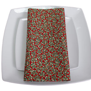 Red Christmas Holly Berries Napkin