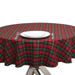 Red & Black Tartan Round Tablecloth
