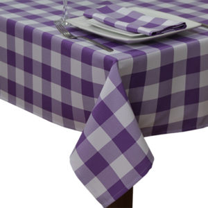 Lilac gingham large square tablecloth