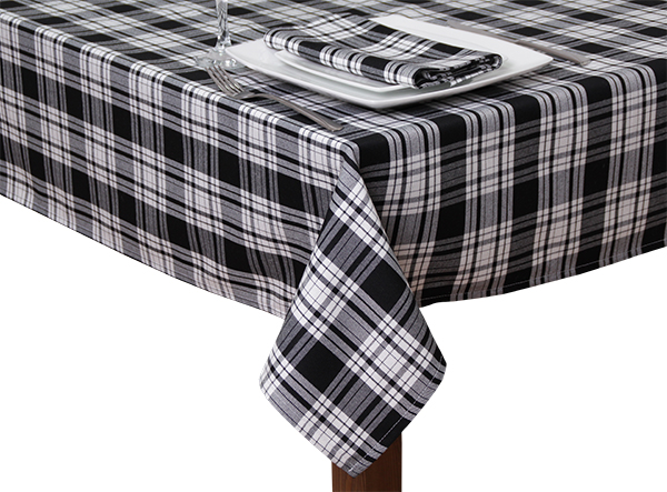 Black & White Tartan square tablecloth