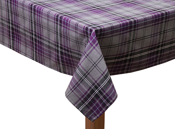 Purple & Black Tartan square tablecloth
