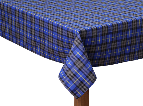 Royal Blue & Black Tartan square tablecloth