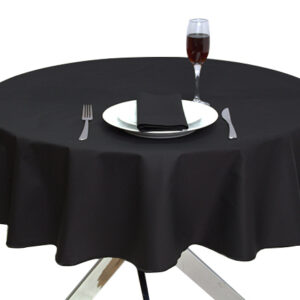Round Polycotton Black Tablecloth