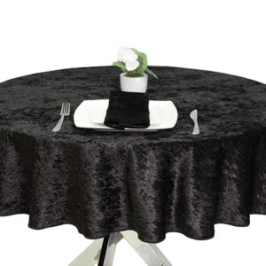 Round Supper Velvet Black Tablecloth