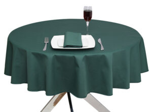 Round Polycotton Bottle Green Tablecloth