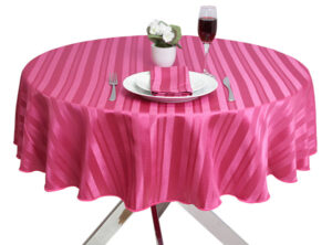 Stripe Cerise Round Tablecloth