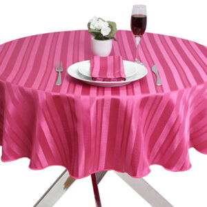Stripe Cerise Round Tablecloth
