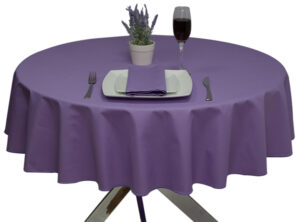 Round Polycotton Dark Lilac Tablecloth
