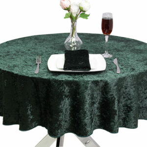 Round Supper Velvet Forest-Green Tablecloth