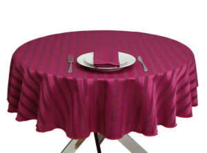 Fuchsia Stripe Standard Round Tablecloth