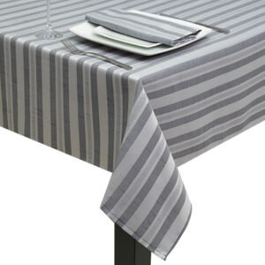 Stripe Grey Round Tablecloth