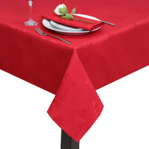 Red Damask Rose Square Tablecloth