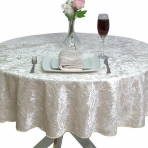 Round Supper Velvet Ivory Tablecloth